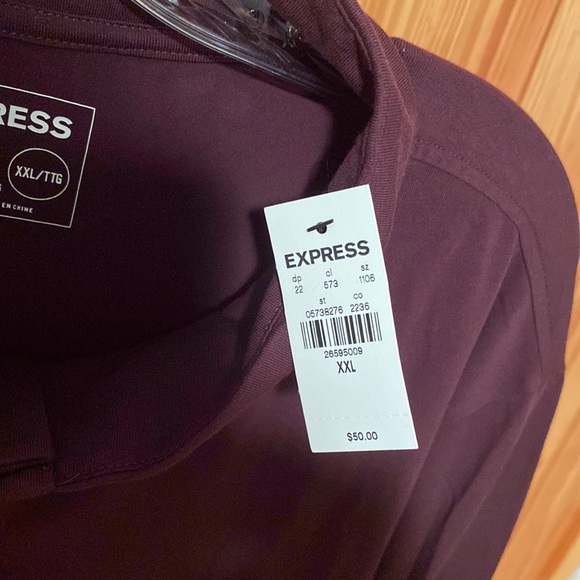 EXPRESS men’s half button up funnel collar shirt - Picture 2 of 2